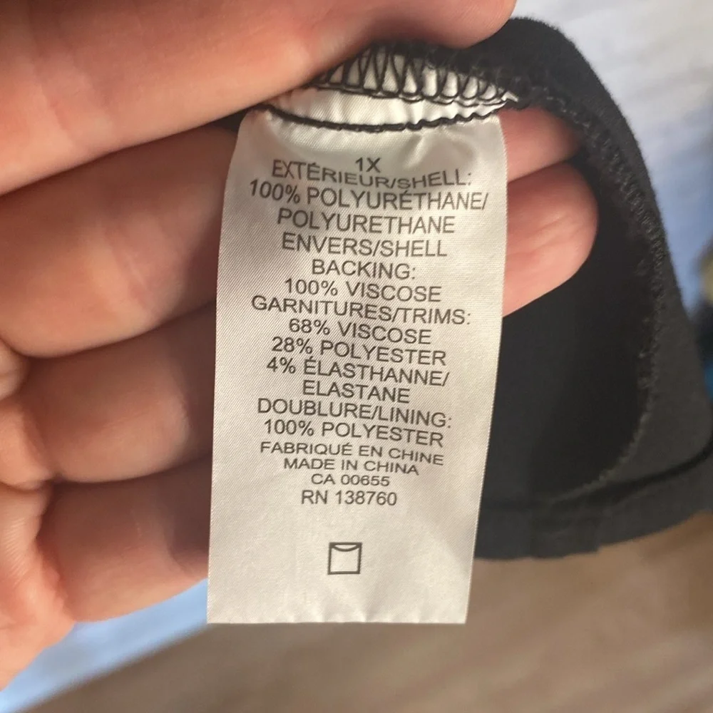 Pennington’s Black Moto Biker Faux Leather Classic Zip Up Jacket 1X - Picture 13 of 14